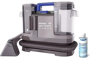 Akitas X7 Spot Cleaner, 600W Portable Carpet & Upholstery Cleaner with Self-Cleaning Function, Dual Water Tanks, Lightweight Handheld Design, Ideal for Pet Stains, Sofas, Rugs, Cars & Upholstery