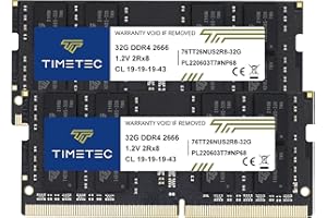 Timetec 64GB KIT (2x32GB) DDR4 2666MHz PC4-21300 Non-ECC Unbuffered 1.2V CL19 2Rx8 Dual Rank 260 Pin SODIMM Laptop Notebook PC Computer Speicher RAM Modul Upgrade (64GB KIT(2x32GB))