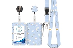 VIOJRLLY Porte-Cartes avec Cordon En Forme de Marguerite, Badge D'Identification, Porte-Cartes avec Cordon, Cordon Détachable avec Clip Rétractable pour Cartes de Visite, Cartes D'EntréE, Cartes D'Identité