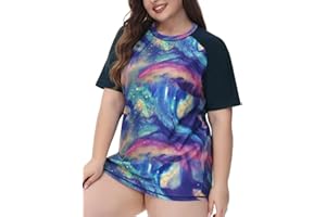 Hanna Nikole Damska koszulka kąpielowa z krótkim rękawem, duże rozmiary