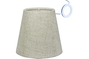 Sinta Lampenschirme Stoff Moderne Ersatz Lichtschirm E14/E27 Ersatzschirm Klein hängelampe für Kerze Kristall Kronleuchter Candle Light Wand Licht Tischleuchte, Ø13cm/5.5" Linen