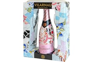Vilarnau Brut Rose Reserva Organic Cava 75cl Gift Pack & 2 flutes