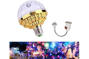 AUMUDE Lampadina colorata a sfera magica rotante da discoteca con prese lampadina LED RGB stroboscopica per feste discoteca con cristalli abbaglianti per feste di compleanno club bar Halloween Natale (1 pz)