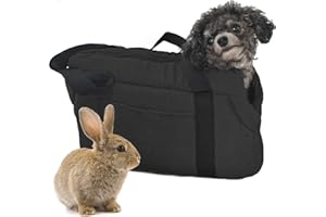 LeerKing Sac Transport Chien Lavable Sac à Main pour Petit Chien Chat Panier Transport Sac de Voyage Chihuahua Noir S