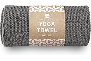 Lotuscrafts Yoga Handtuch Wet Grip - rutschfest & Schnelltrocknend - Antirutsch Yogatuch mit hoher Bodenhaftung - Yogahandtuch ideal für Hot Yoga [183 x 61 cm]