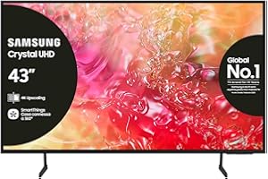 Samsung TV UE43DU7190UXZT LED 4K, Smart TV 43" Crystal Processor 4K, Slim Look, DVBT-2, Q-Symphony & OTS Lite, Integrato con Bixby, compatibile con Alexa e Google Assistant, Black 2024