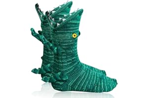 AWAVM 1 para dzianinowych skarpet z krokodyla, dziergane skarpetki uniseks ręcznie dziane w kształcie zwierzęcia zimowe domowe ciepłe skarpety podłogowe na Boże Narodzenie prezenty dla dziewczyny,