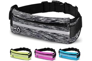 CREADY® Riñonera Running Deportiva Impermeable, Riñonera para Hombre y Mujer Deportiva, Ajustable y Reflectante para Correr. Cinturon Running para Movil Grande iPhone 14/13/12 ProMax (Negro)