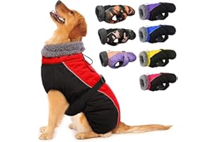 IECOii Extra Warm Dog Coat - Reflective, Adjustable, Fleece Turtleneck Jacket for Cold Weather - Soft Winter Coat for Small, Medium, Extra Large Dogs