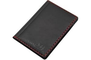 MYLEDERSHOP Elegante Tarjetero para Tarjeta de crédito y Tarjeta de Visita diseños (Diseño 4 / Negro)