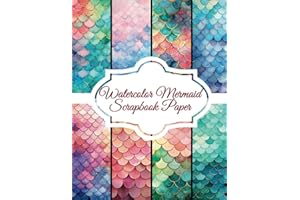 Watercolor Mermaid Scrapbook Paper: Scrapbooking Paper size 8.5 "x 11"| Fall, Halloween colors | Mermaid Scale Pattern | Decorative Craft Pages for ... | Premium Scrapbooking Pages for Crafters