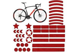 Tsathoggua 42 pcs Pegatinas Reflectantes Bicicleta, Kit de calcomanías Reflectantes, calcomanías Adhesivas de Visibilidad Nocturna para Casco, Bicicleta, Advertencia de Seguridad al Aire Libre