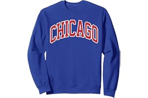 RETRO CHICAGO TEES - VINTAGE CHICAGO THROWBACKS Retro Chicago Throwback Classic Chicago Herren Damen Rot Blau Sweatshirt