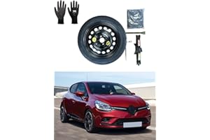 D'ANGELO 1988 Kit Ruotino di Scorta 15" compatibile con Renault Clio (3/4/5) con Cric, Chiave, Guanti e Sacca