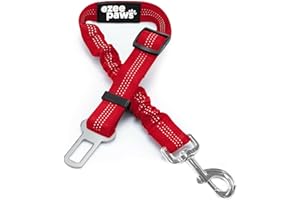 Ezee Paws Length-Adjustable Dog Seat Belt for Car with Bungee Buffer - Dog Car Harness Seat Belt for Dogs in Car - Safety Dog Seatbelt for Car Travel