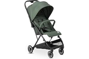 DERYAN Easy Buggy – Leichter Reisebuggy für Babys & Kleinkinder – Kompakt klappbar mit Liegefunktion & Sonnenverdeck – Grün