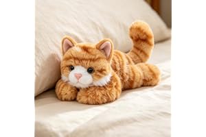 Yooyan Mjuk leksak katt, 18 cm orange kattgosedjur, plysch kattfigur, mjukt mjukisdjur, kattunge som rums- och bildekoration