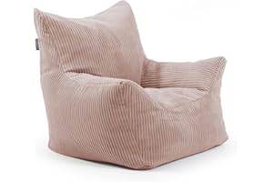 ‎MOKEBO mokebo Kindersessel aus Cord 'Der Pausenheld', Sitzsack Kinder mit Füllung, auch als Lesesessel oder Sitzkissen fürs Kinderzimmer, Kindersitzsack oder Sessel für Kinder aus Cordstoff in Rosa