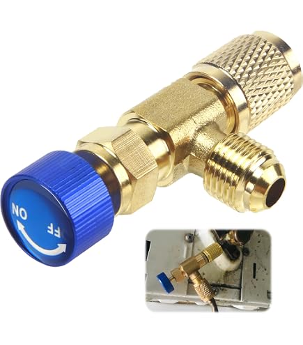 2 Stück Messing Sicherheitsventil R410A R22 – 1/4″-5/16″ Adapter Mit Durchflussregelung Für Klimaanlagen-Wartung