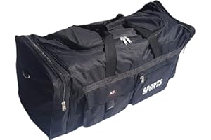 P.I.SPORT N.Y. Sac Extra Large Sport XXL de 110 litres. Parfait pour Stocker Valise idéale pour Le Sport, la Gym, Le Voyage, Le Camping, Stockage. Matériaux très résistants, imperméables. Unisexe, Noire.