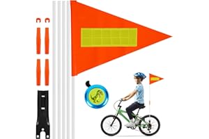 CORPOWER Bandierina per bicicletta per bambini, gagliardetto per bicicletta, campanello per bicicletta per bambini - Bandierina ad alto volume e facile da installare con strisce riflettenti