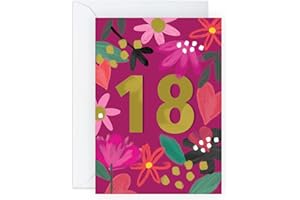 CENTRAL 23 Kartka na 18. urodziny - dla córki wnuczki - nastolatków młodych dorosłych - osiemnaście lat - prezenty na 18 urodziny dla dziewcząt - w zestawie z zabawnymi naklejkami