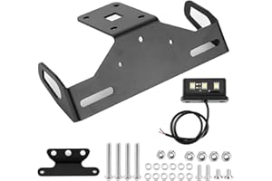 OUKENS Support de Plaque d'immatriculation pour Z1000 14-17/Z1000R 18-19, Support de Plaque d'immatriculation Moto avec éclairage LED, Support d'élimination de Garde-Boue Ajustable