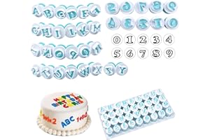 FODLON 36pcs Cortadores de Galletas Letras y Números de Cortador, A-Z Molde para Mayúsculas, 0-9 Número Molde Cortador, Moldes Letras Fondant para Decoración de Pasteles de Cumpleaños, Bodas y Fiestas