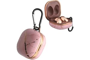 kwmobile Etui kompatybilne z Samsung Galaxy Buds 2 Pro/Buds 2 / Buds Live - Etui ochronne - Słuchawki Case IMD Cover w kolorze złotym białym różowym marmur, 59168.07_M001572