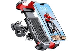 Mohard Porta Cellulare Bici e Moto, Blocco Sicurezza 360° Rotabile Supporto Telefono Bicicletta MTB Universale 4.7-6.8" Smartphone 1S Blocco Rapido Manubrio Stabilizzatori e Ammortizzatori Silicone