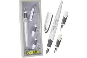 Online Parure calligraphie: stylo plume AIR Blanc, 3 plumes différentes, pour cartouches d'encre ou convecteur, stylos de lettrage à la main, pour lettrage créatif/handlettering/beaux-arts