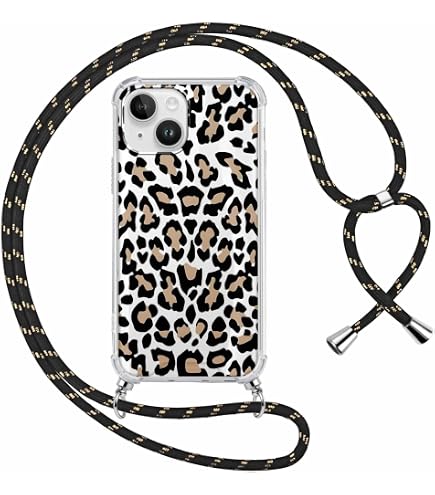 Coque IPhone 17 Avec Cordon De Cou - Étuï Silicone Fin Motif Fleur, Anti-choc - Lanière Réglable - Beige