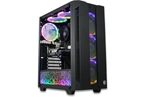 XUM IN FOR QUALITY XUM Elite Prebuilt Gaming PC: AMD Ryzen 5 5500, Nvidia Geforce RTX 5060 8GB, 32GB DDR4 RAM, 500GB NVMe SSD, 1TB HDD, 700W PSU 80+ Bronze, aRGB, WiFi 5, Windows 11 Home, Entry Level, Black Case