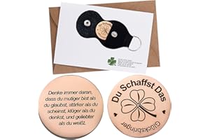 XIAONIU Du Schaffst Das Glücksbringer Viel Glück Geschenke Neujahrsglücksbringer Glücksmünze für Prüfung bestanden Inspirierendes Geschenk Edelstahl Doppelseitig Rund Glücksmünze