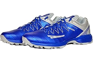 4 WITH QUIVE Sega Power Cricket Rubber Spikes Men's Cricket Shoes Breathable Shock Absorption Shoes, Perfect for Indoor Play and Outdoor.