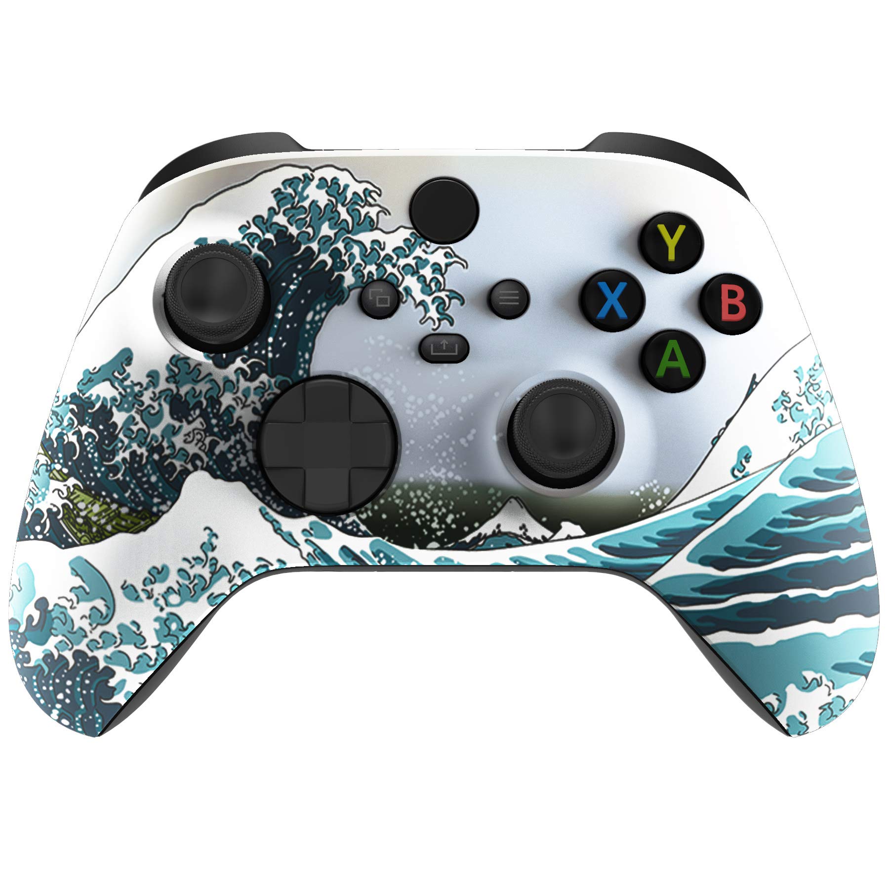 eXtremeRate Custom Shell for Xbox Series X & S Controller - Revitalize Your Controller - The Great Wave Replacement Cover Front Housing Cover for Xbox Core Controller Wireless [Control NOT Included] - 1
