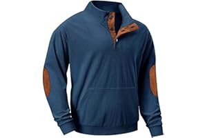 YCBMINGCAN Sweatshirts Für Herren Pullover Legere Henley Ausschnitt Sweatshirt Herren Ohne Kapuze Langarm Winter Pullover Herren Warm Jacquard Sweater Rollkragenpullover Herren Für Outdoor und Sport