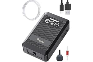Pawfly Pompe à Air Aquarium sur Batterie au Lithium Pompe à Oxygène Type C Rechargeable pour Aquarium 20-500 L Bulleur Aquarium Silencieux et Portable pour la Pêche en Plein Air Panne d'Électricité
