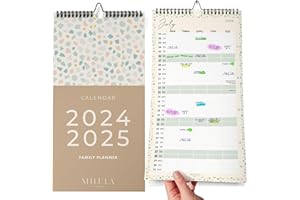 MILULA STUDIOS Wall Calendar 2024/25 UK - 2024 2025 Calendar Month to View - July 24 to Dec 25 (18mo) - Family Calendar - Wall Calendar for Easy & Efficient Planning - Calendar 2024/25 UK Family Planner