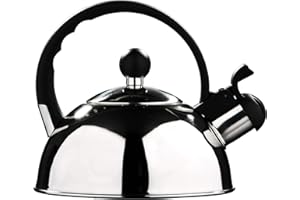 Premier Housewares - Tetera hervidor con Silbato (Acero Inoxidable, 1.0 L) Acabado Espejo.