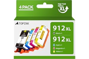 Neiber ATOPINK 912XL Multipack kartridże do drukarki, kompatybilne z HP 912, do HP OfficeJet 8012 8014 8015 8010, Officejet Pro 8020 8021 8022 8023 8024 8025 8026 (czarny, cyjan, żółty, żołądkowy ta)