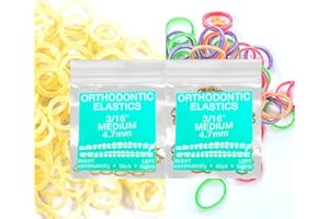 LA MIERE Latex Dual Pack 3/16inch Medium Intraoral Elastic Bands Orthodontic Elastics Dental Rubber Bands, braces, tooth gap MADE IN US (Medium(4.5oz), 3/16'' 4.7mm)