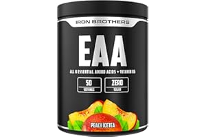 ‎IRON BROTHERS EAA Zero von IRON BROTHERS – 500g – Pfirsich Eistee – Vegan & Zuckerfrei Alle 8 Essentiellen Aminosäuren Pulver im 8 Pattern Human Code Verhältnis + Vitamin B6 ohne Nachgeschmack (Peach IceTea)