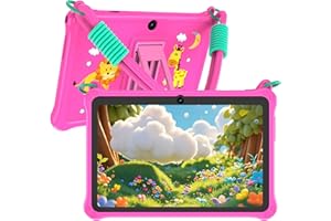 GOZZGEAR Android 13 Kids Tablets 7 inch for Toddler, Parental Control, Free Kids APP, 32GB, Expandable 512GB, 3500Mah, WiFi Dual Camera with Eye Protection, Pink