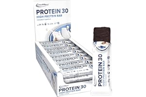 IronMaxx Proteína 30 Barrita Proteica Coco 24 x 35 g | Sin Aceite De Palma Y Sin Gluten | Snack Bajo En Azúcar Con Vitaminas | Ideal Para Deportistas Y Estilo De Vida Activo
