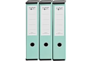 NOTI Box File Laminated Foolscap, Lockspring, Ring Pull & Catch, 75mm Spine, Assorted Box of 3, Pastel Green