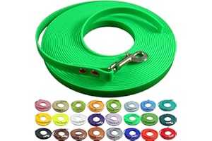 bio-leine leichte 9mm Biothane Schleppleine ohne Handschlaufe - 3 bis 25m I für kleine Hunde, 5m in Neogrün I schmutzabweisende & Wasserabweisende Hundeleine Leine