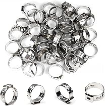 Pack Of 50 15.0-17.5mm Single Ear Hose Clamps, MISPIRE 304 Stainless Steel Crimp Hose Clamps For Securing Pipe Hose Automotive Home Appliance - View #12