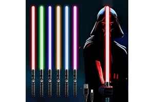 Moocuca Lichtschwert Kinder und Erwachsene, 15 Farben Laserschwert mit Schwarzem Metallgriff, USB Wiederaufladbares Lightsaber, lichtschwerter mit Soundeffekten, für Geschenke, Cosplay