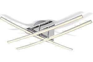 B.K.Licht Nowoczesna lampa sufitowa LED, 3 x 8 W LED w zestawie, ciepła biel 2400 lm, srebrna